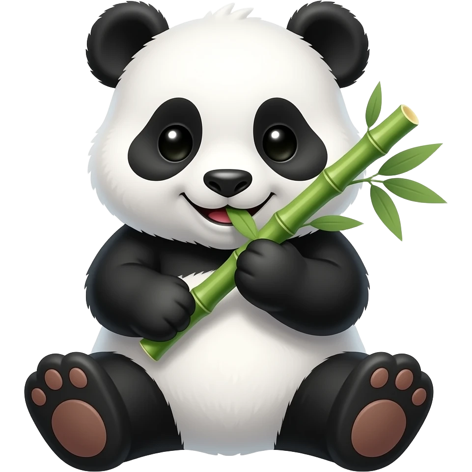 cute panda eating bamboo emoji