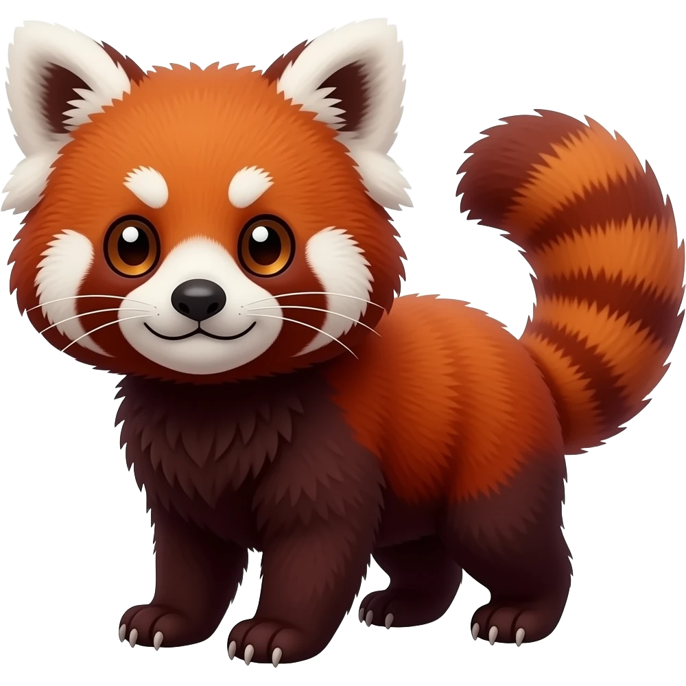Dark Brownish red soft natural realistic romantic vintage antique divine beautiful elegant pretty precious cute young youthful Fakémon-Pokémon-alien-opossum-genet-civet-red-panda-feline-rodent-hybrid-creature (full body) emoji