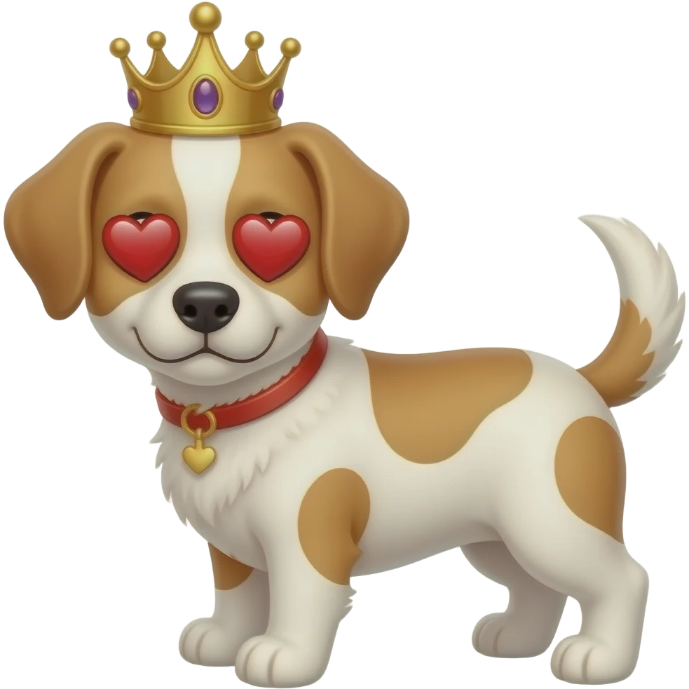 Puppy with heart eyes and a crown emoji