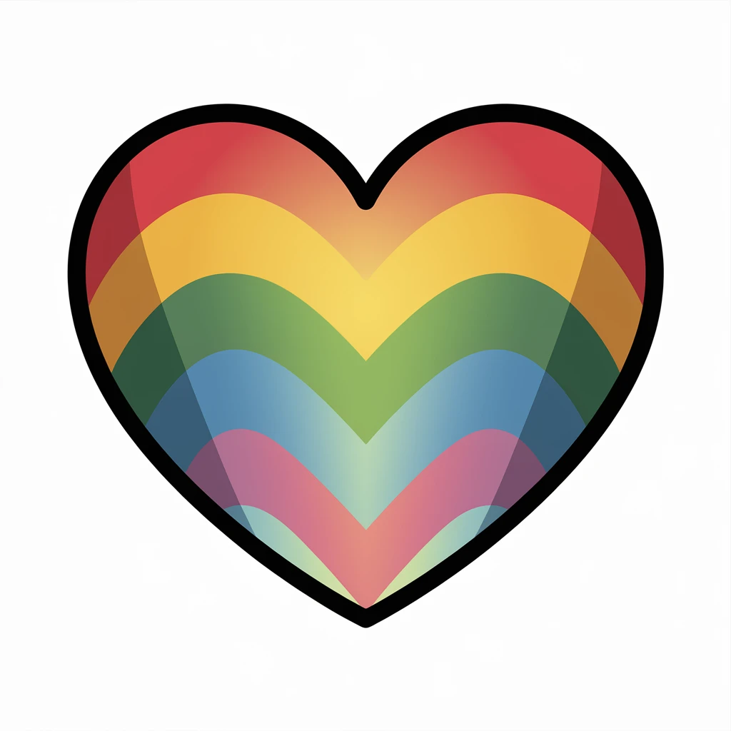 heart with a holographic rainbow fill emoji
