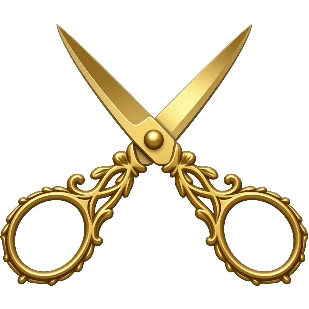 aphrodite inspired gold vintage scissor emoji