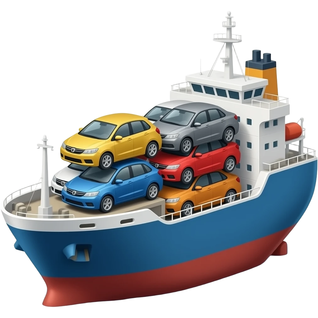 Japan Exported Cars in the ship emoji