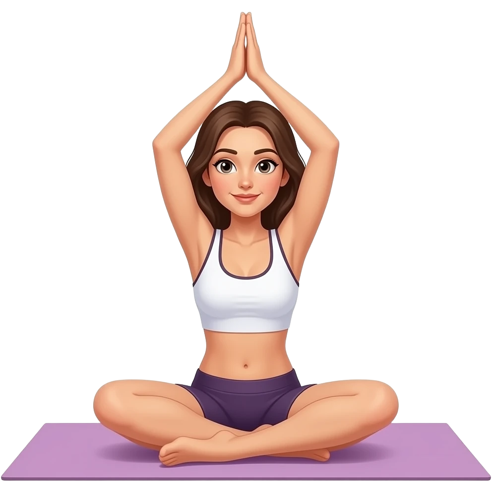 Mulher fazendo Yoga pelada emoji