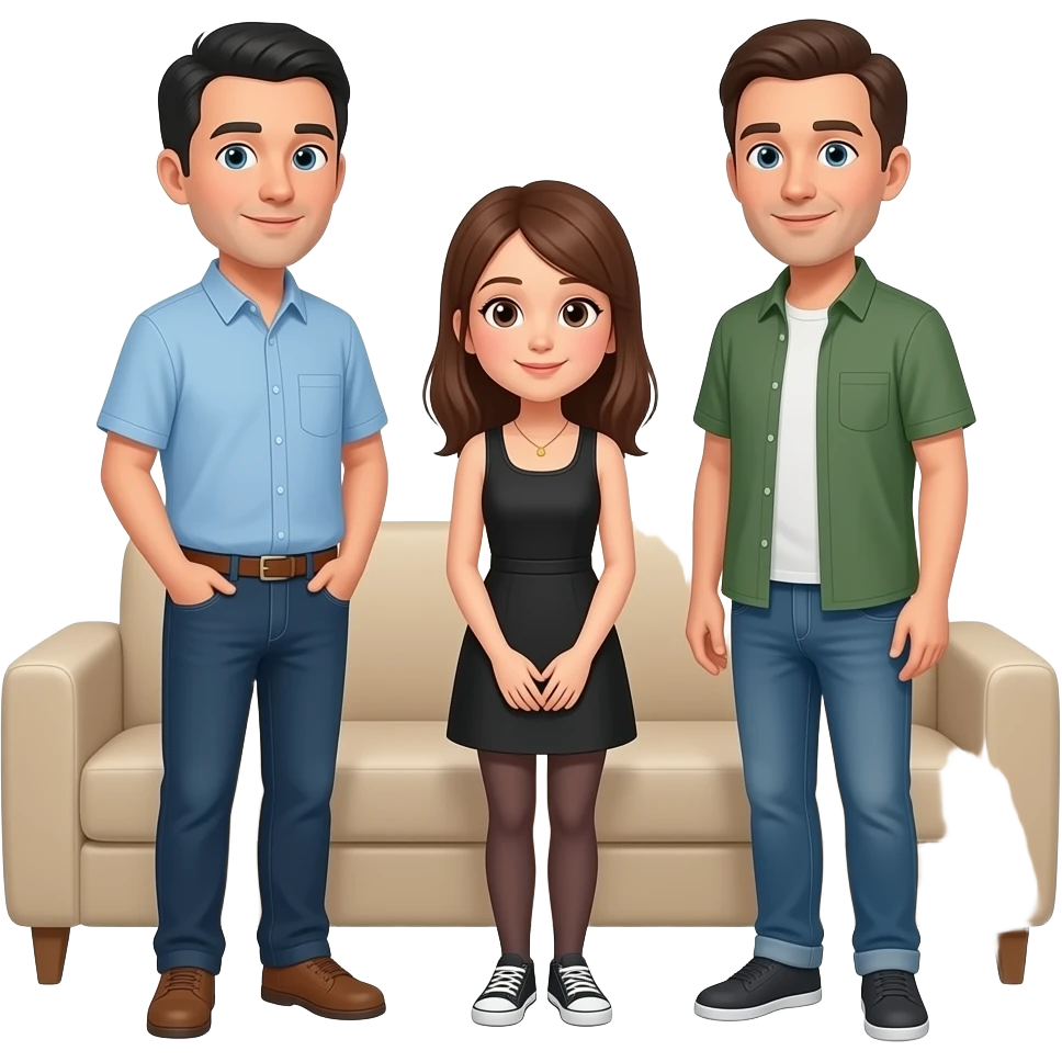 Parents talking to their emo teenage daughter inside their home emoji