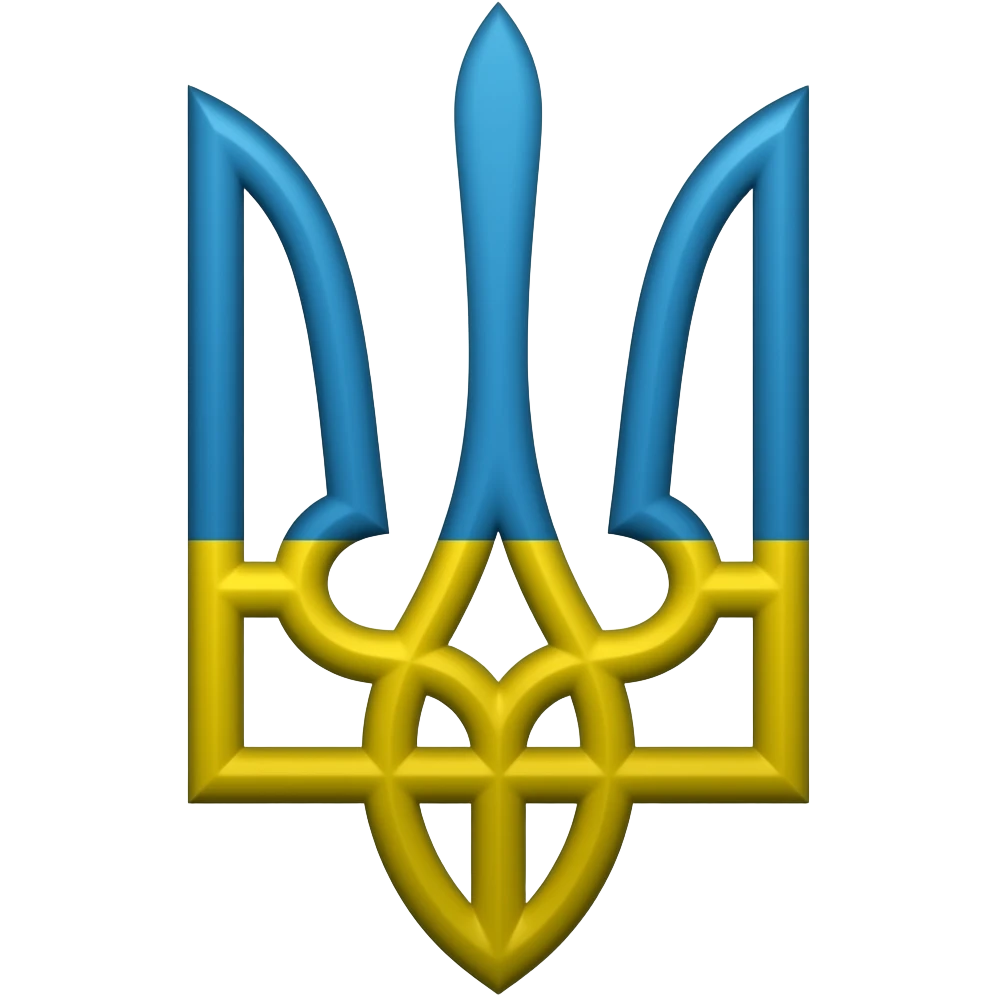 Text symbol of ukrainian trident for copy emoji