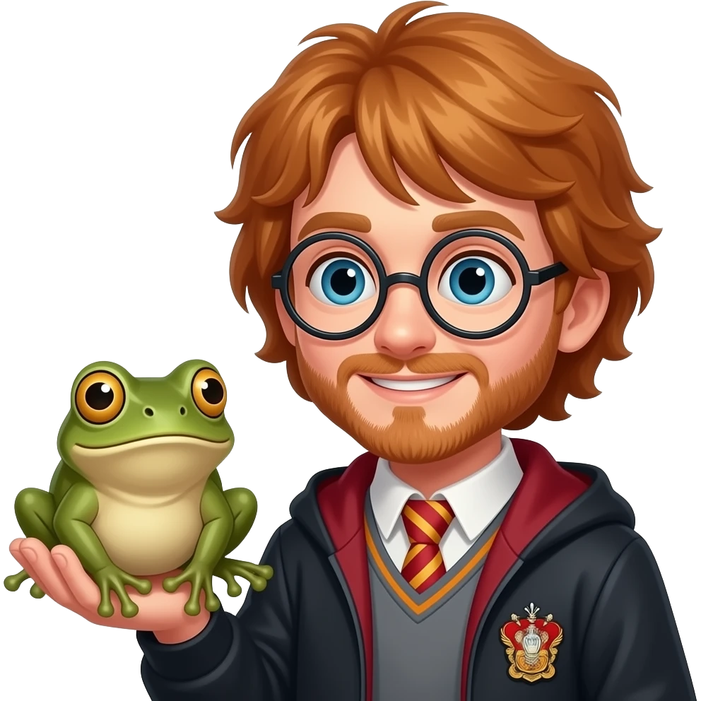 ron weasley holding a brown frog emoji