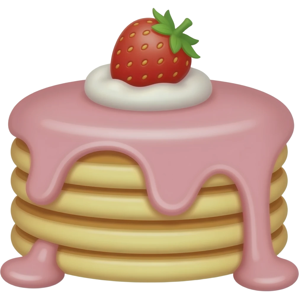 Make strawberry light pink pancakes emoji