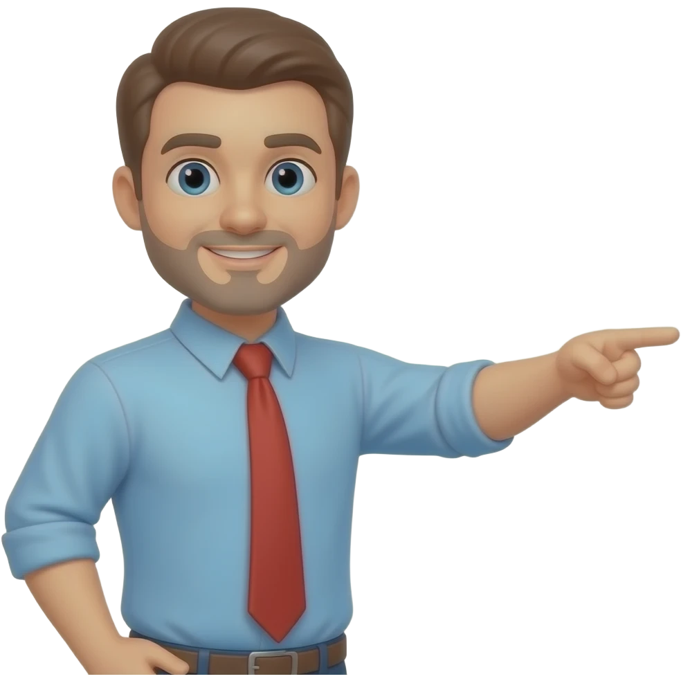 a man pointing directly to a car from the distance emoji
