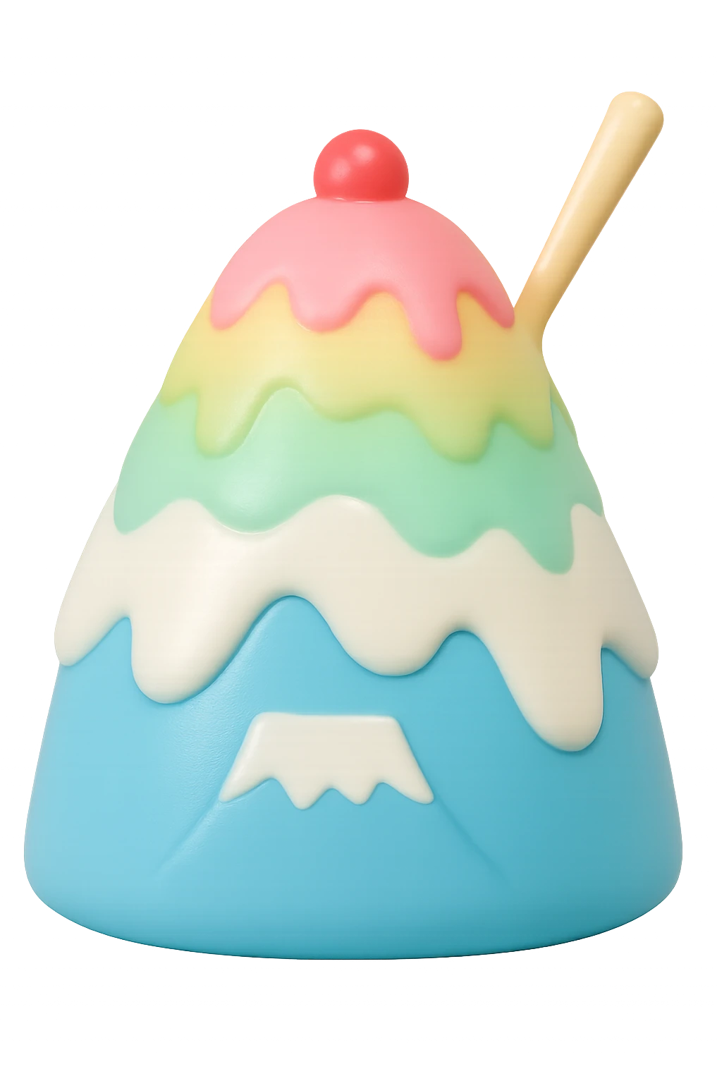 清凉的 色彩斑斓的 有细节的 日本富士山冰沙  无背景  emoji