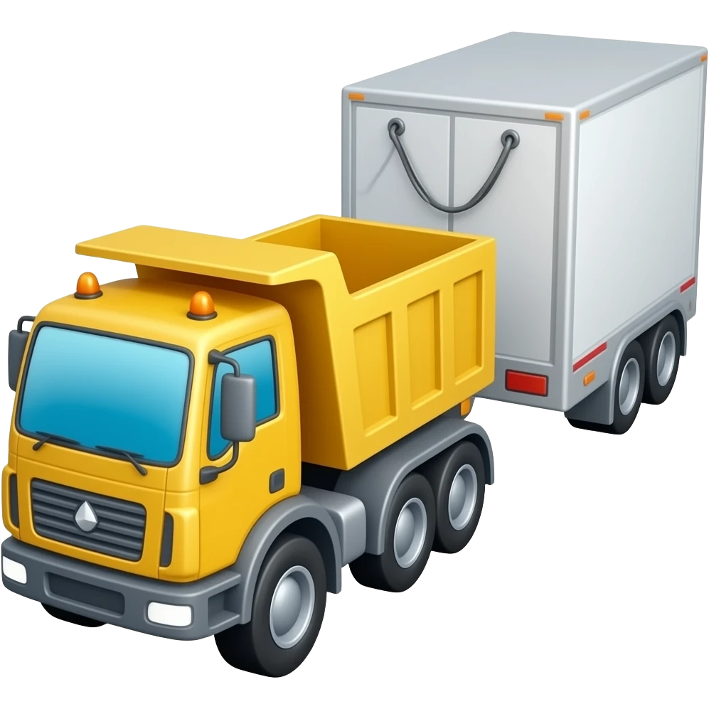 Dump Truck is attaching to the Trailer emoji