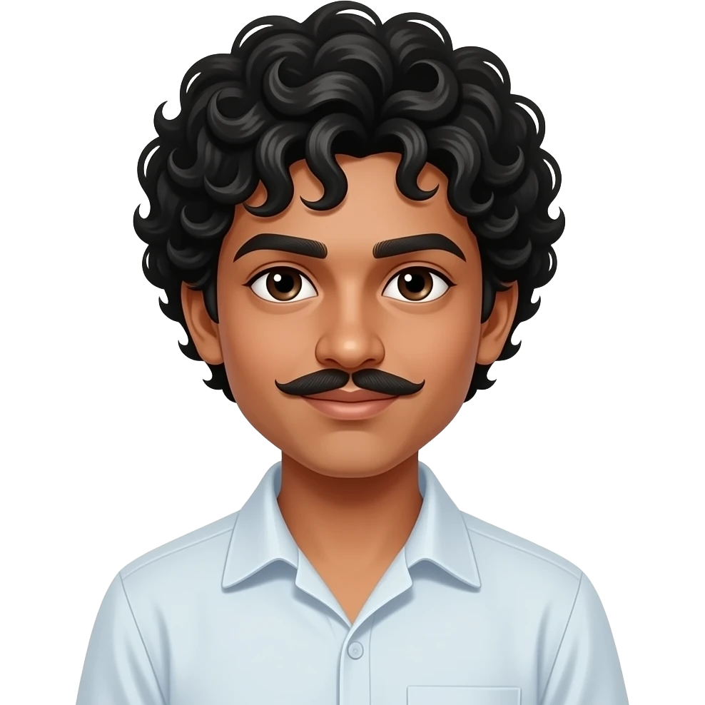 Black curly hair Indian revolutionary teenager as Khudiram Bose emoji
