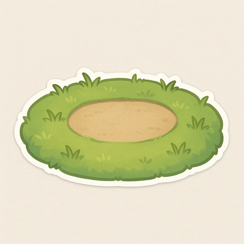 一片草地，中间有一块空地 emoji