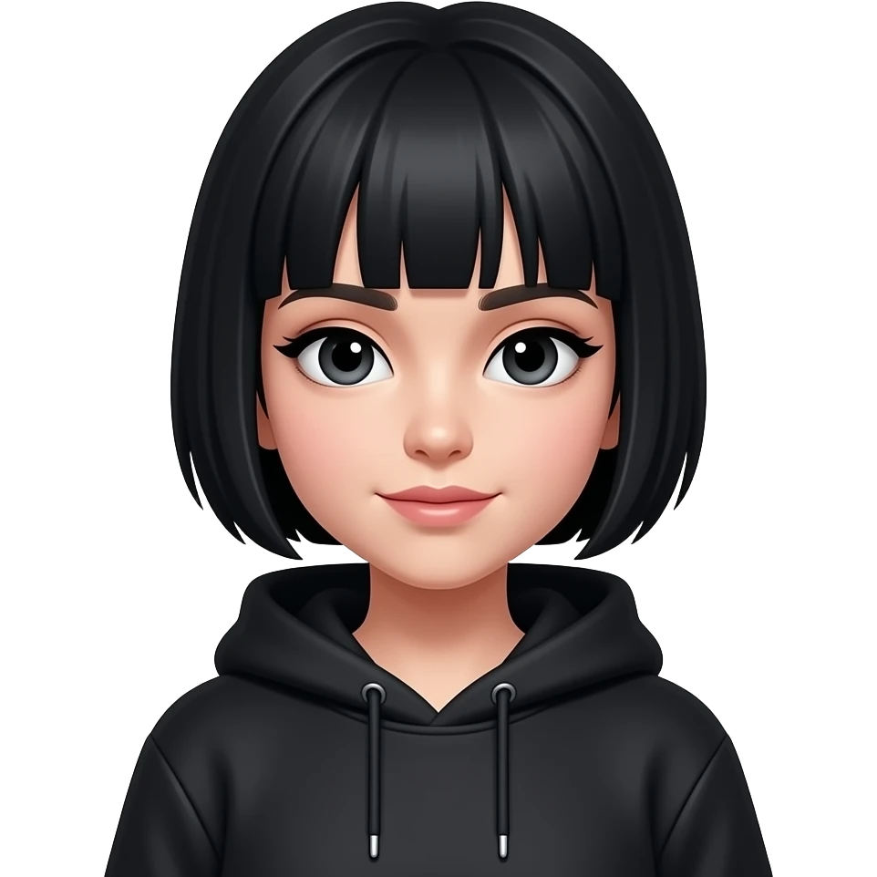 Create an emo girl facing forward emoji