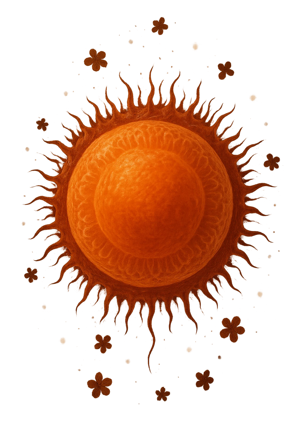 realistic and cinematic illustration of high-quality ovulation, healthy mature ovum with anatomical details, warm colors, fertility symbols, no background, aspect ratio 2:3 emoji