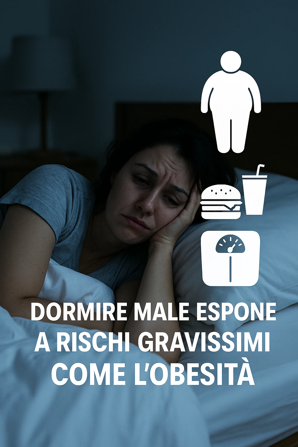 Donna che dorme malissimo, ma la espone a rischi gravissimi come l'obesità immagine realistiche in italiano emoji
