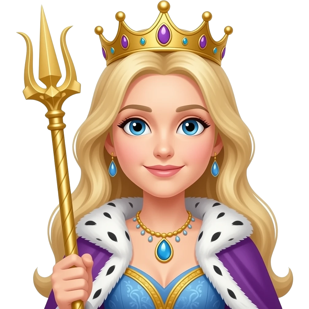 A beautiful blonde queen with her scepter i.n emoji