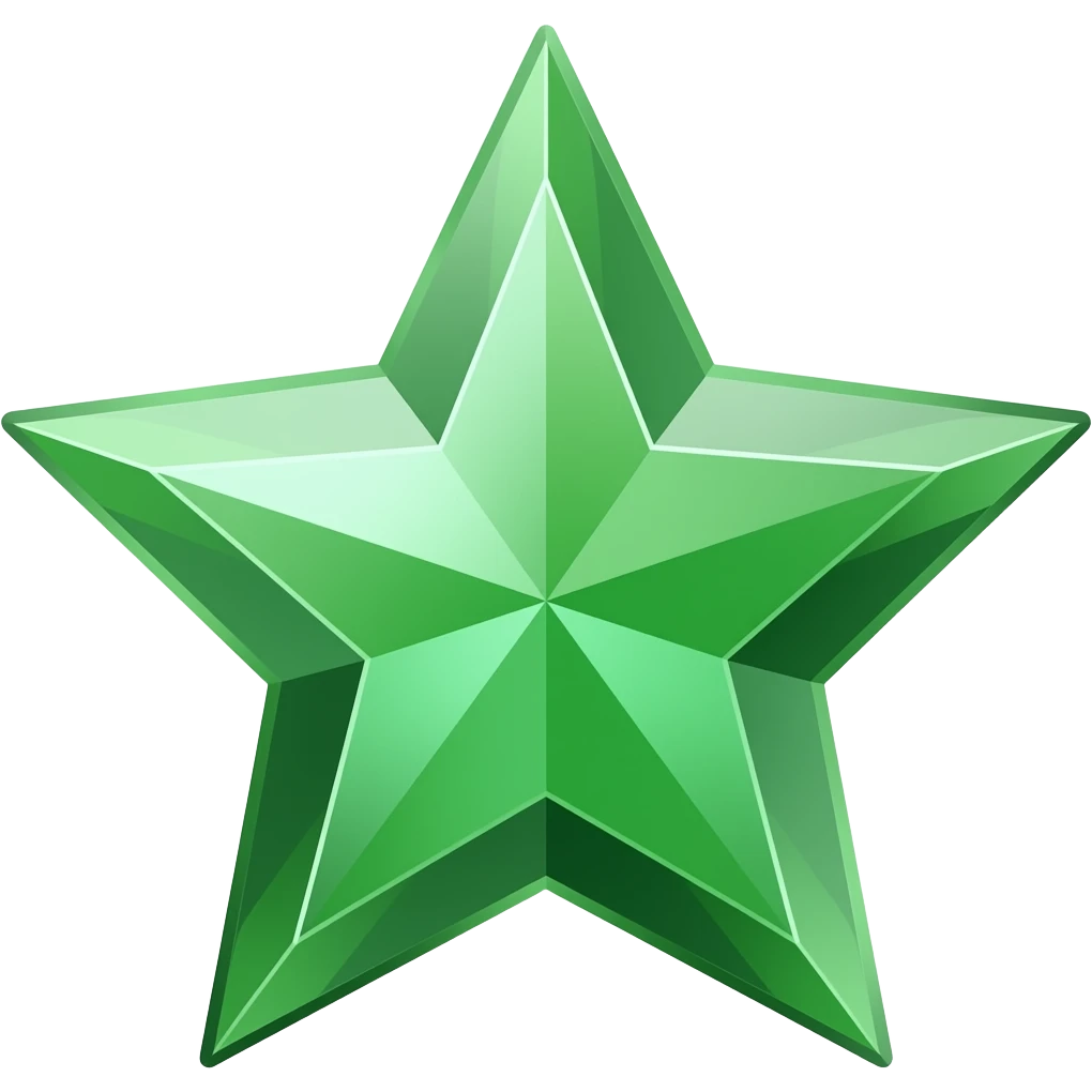 green crystal star emoji