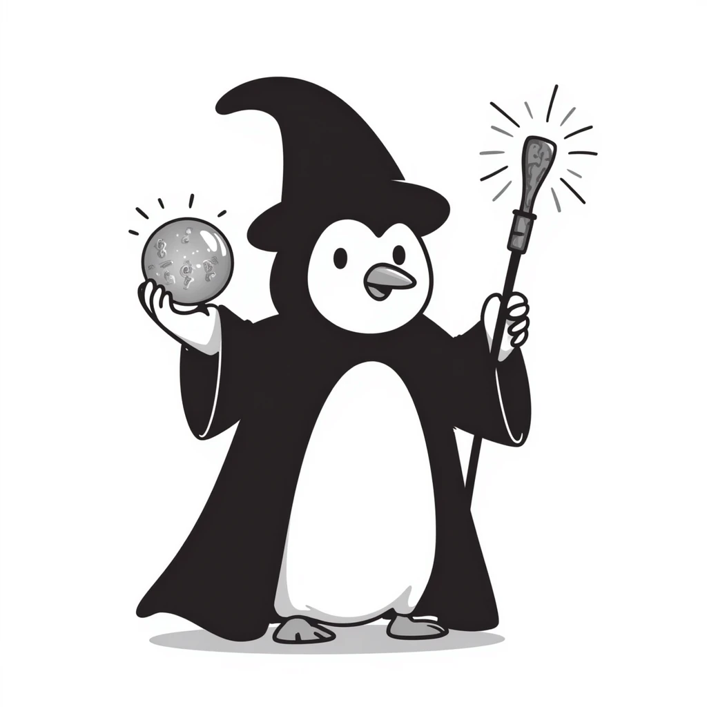 A penguin wizard emoji
