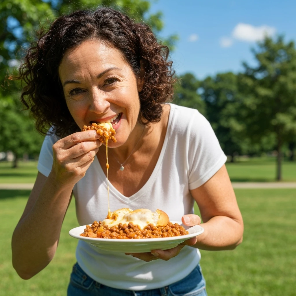 person eating sloppy joe emoji