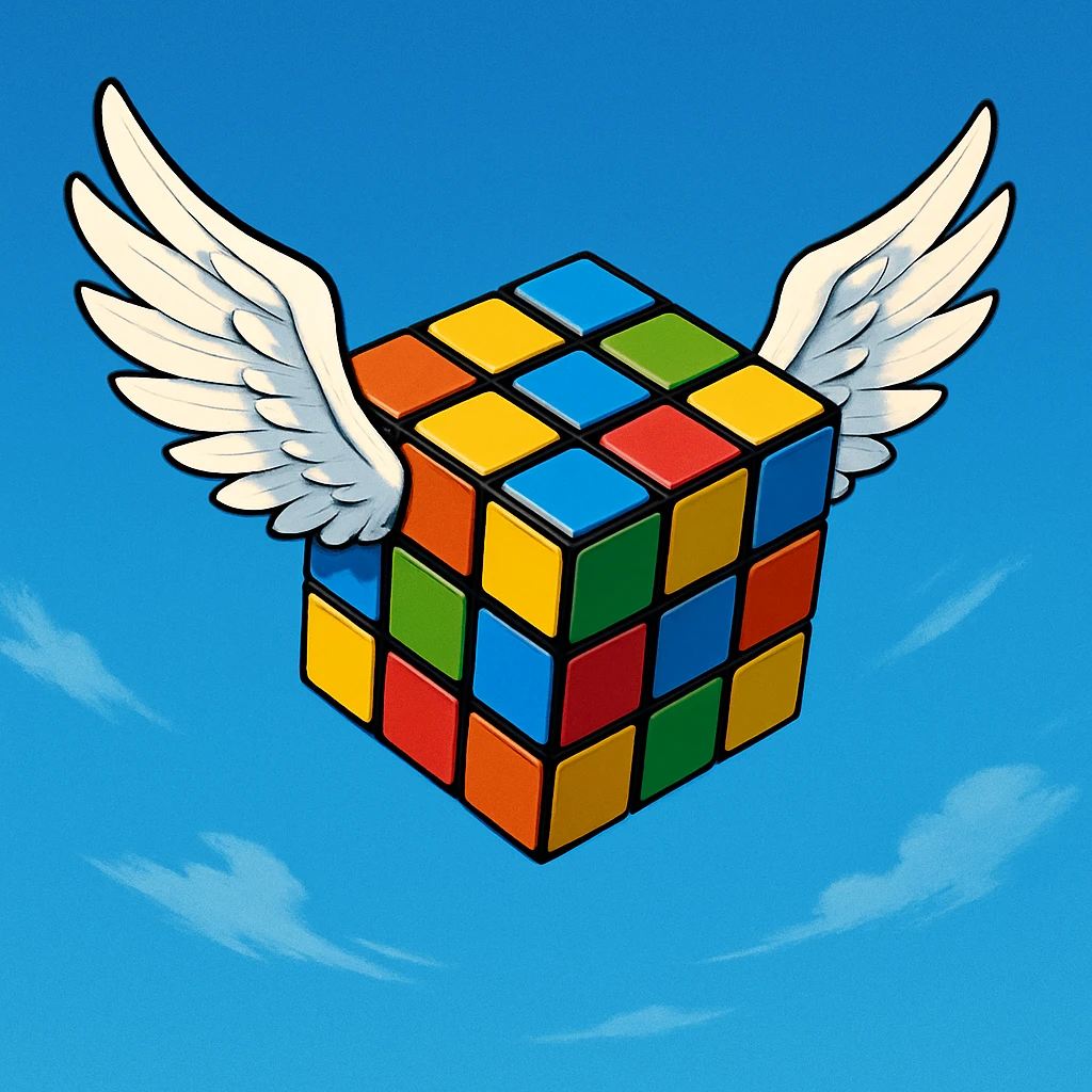 Un ruski cube qui vole  emoji