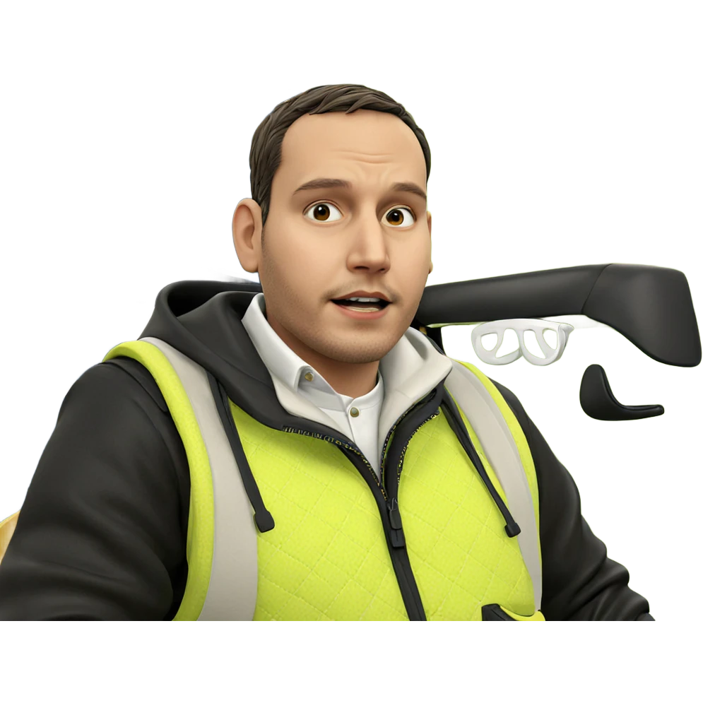 boy with car vest look emoji