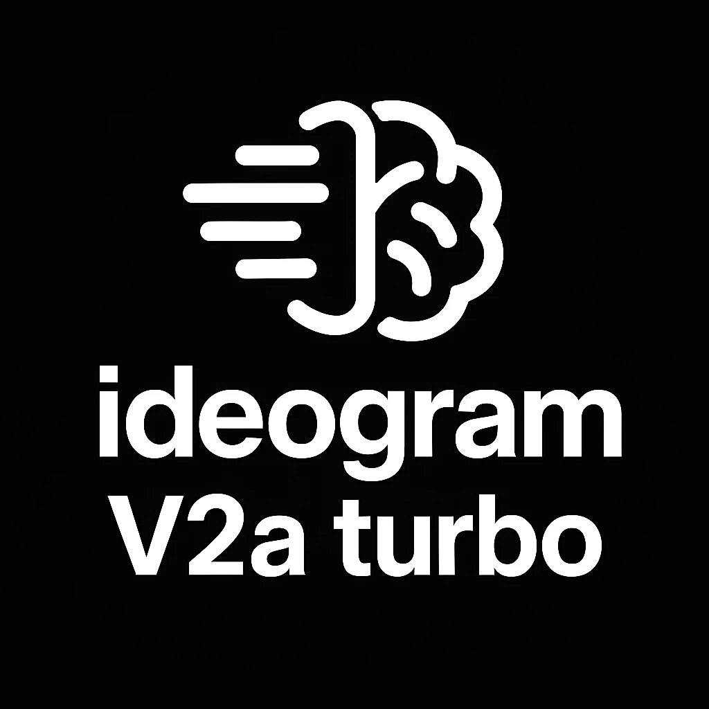 recreate this logo with text of "ideogram V2a turbo", MAKE IT FIT IN SQAURE  emoji