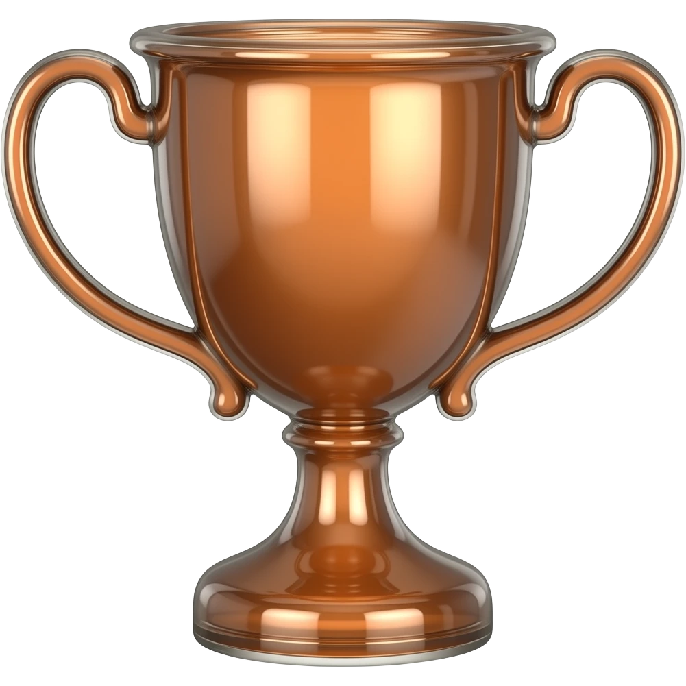 una coppa di bronzo (in stile liquid glass a colori) emoji