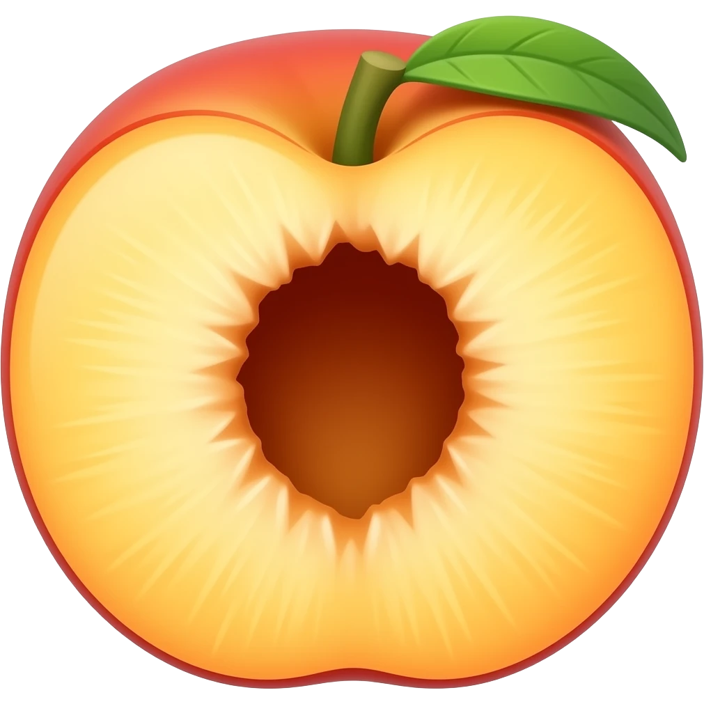 Open peach with a hole in the middle emoji