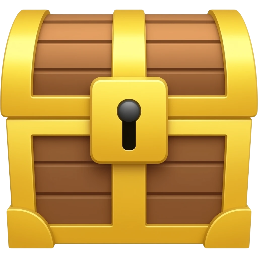 An extremely simplified, flat treasure chest without shading emoji