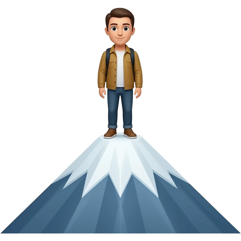 Man standing on top of a  mountain emoji