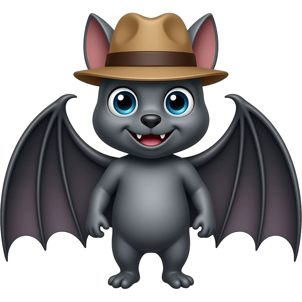 bat with hat emoji