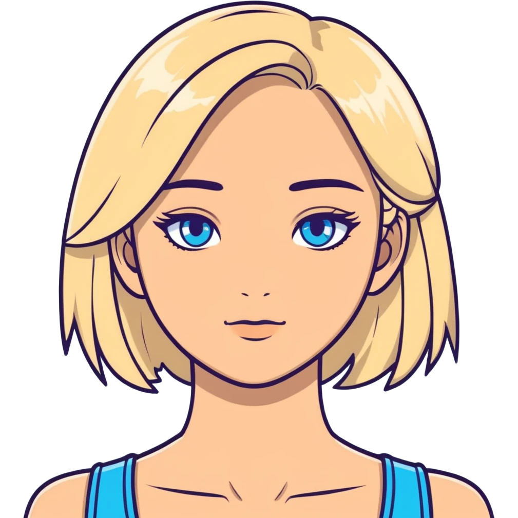 Pretty blonde blue eyes tan skin girl emoji