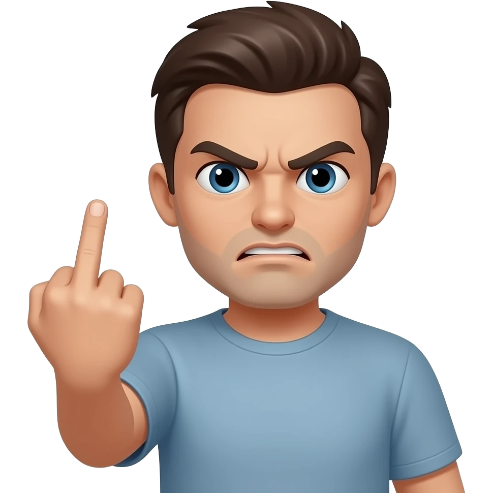 Mad face with middle finger emoji