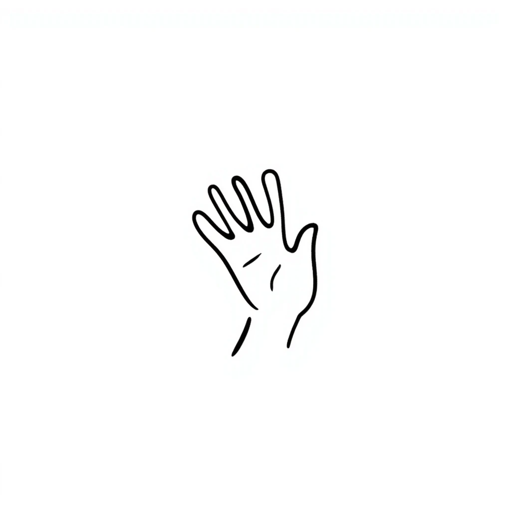 mano saludando, estilo doodle simple emoji