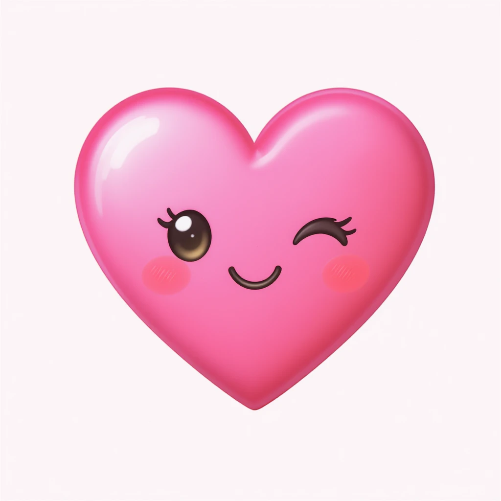 pink heart emoji with a cute face emoji
