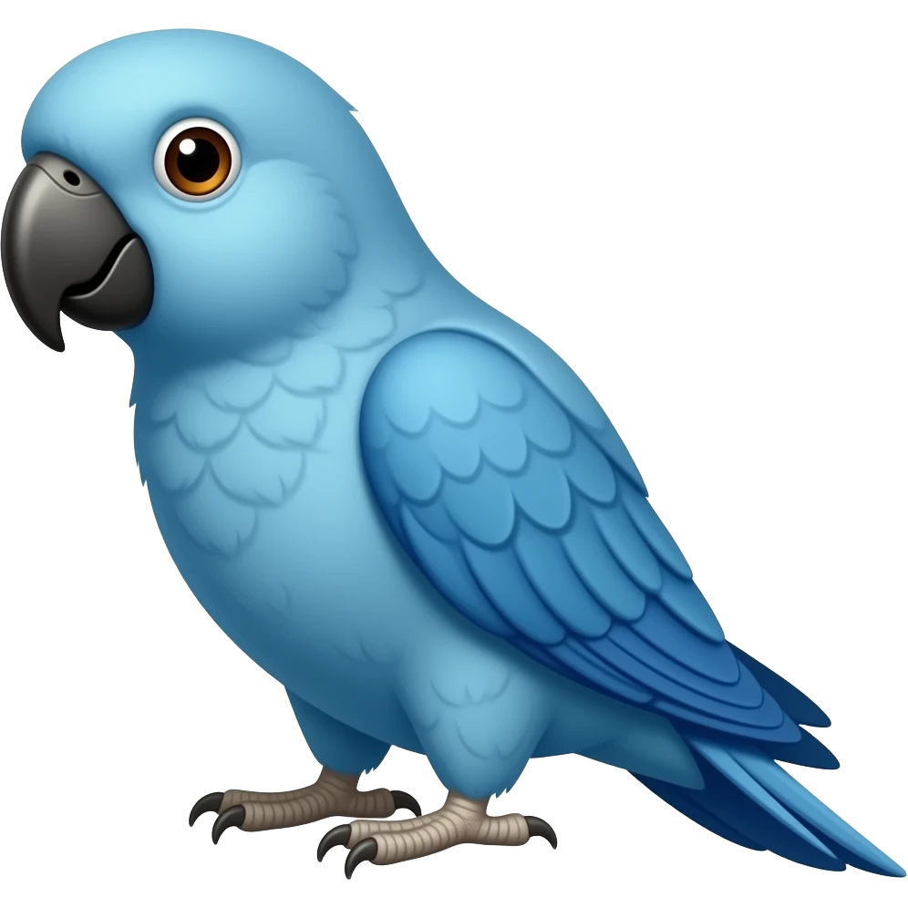 Making a metallic blue parakeet emoji