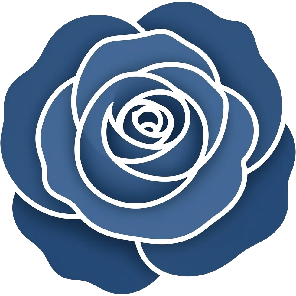 Dark blue rose with sten emoji