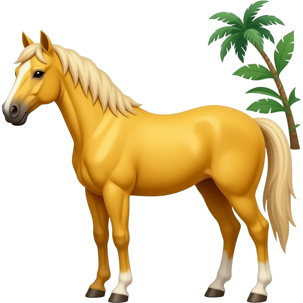 A yellow horese in jungle emoji