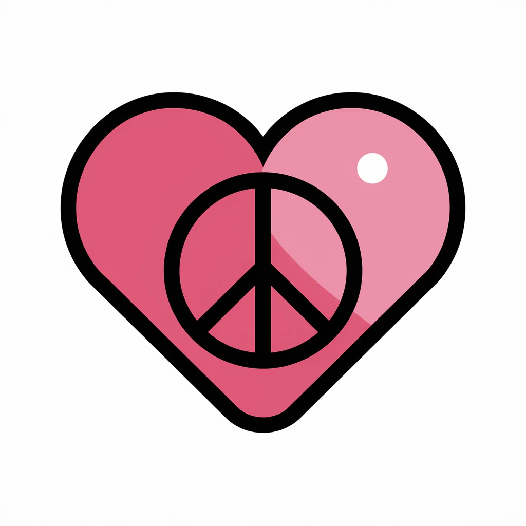 heart with a peace sign emoji