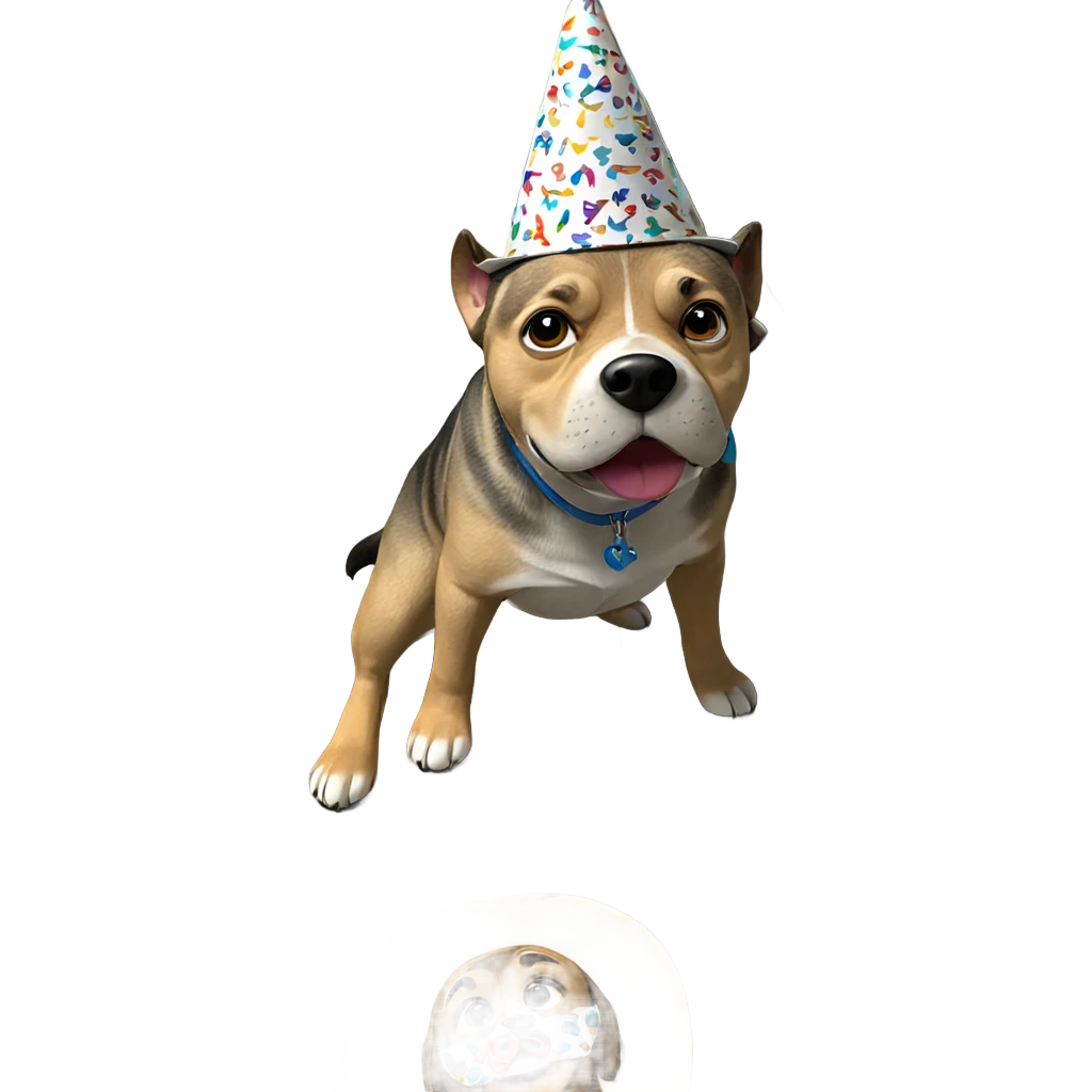 party dog with hat indoors emoji