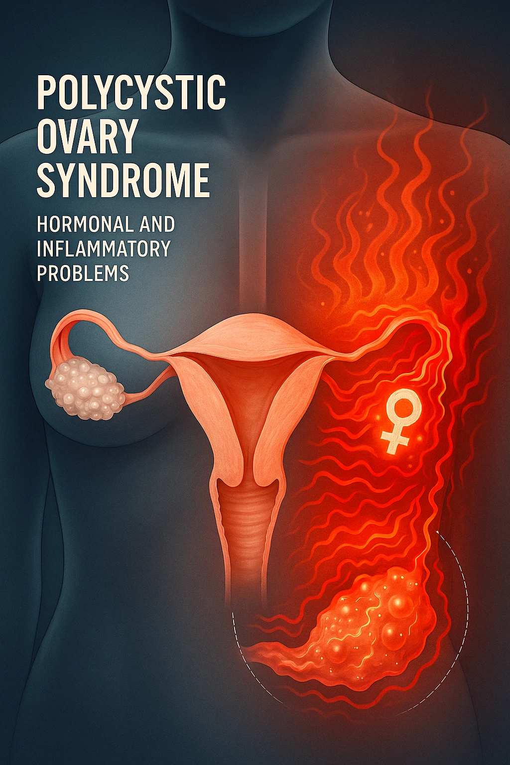 pcos con problema ormonale e infiammatorio SU DONNA in 3d emoji