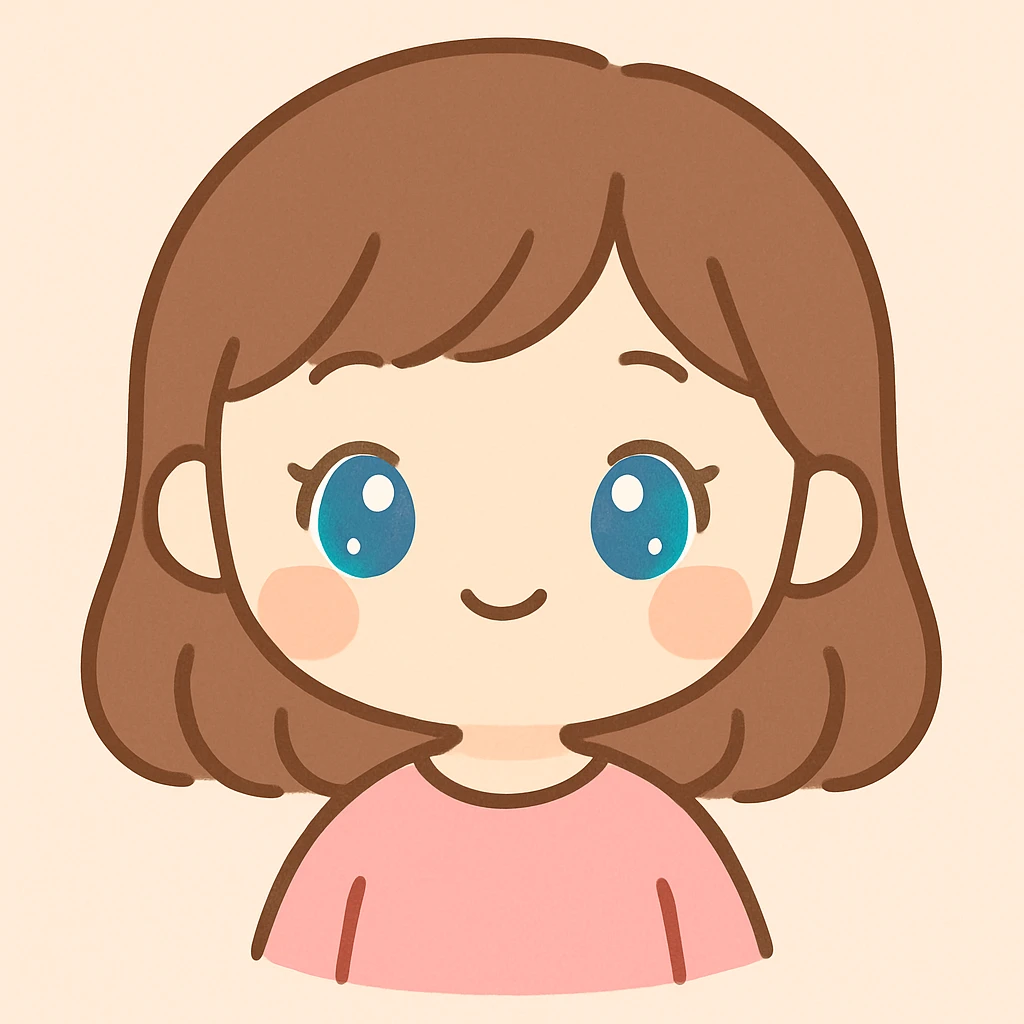 cute white girl with brown hair and blue eyes, kawaii style, adorable and charming expression emoji