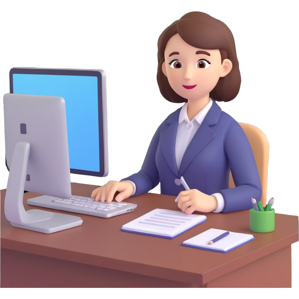 everyday routine of an online english teacher who is a woman emoji