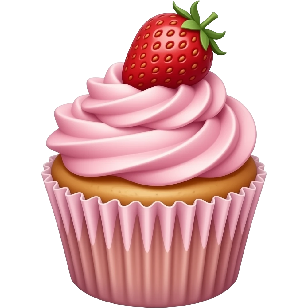 Cupcake with pink icing emoji