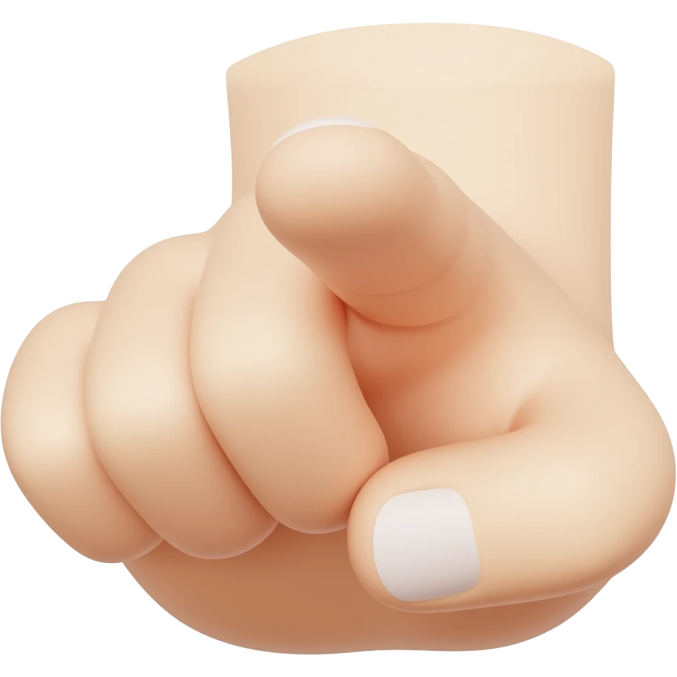 A finger pointing at the viewer meaning "you" emoji