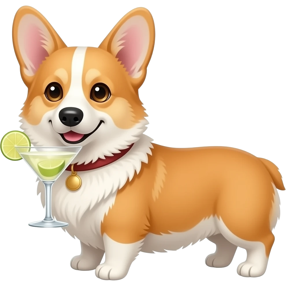 corgi with a gin martini emoji
