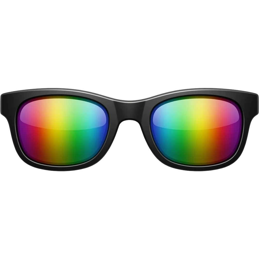 Black Sunglasses with rainbow lens emoji