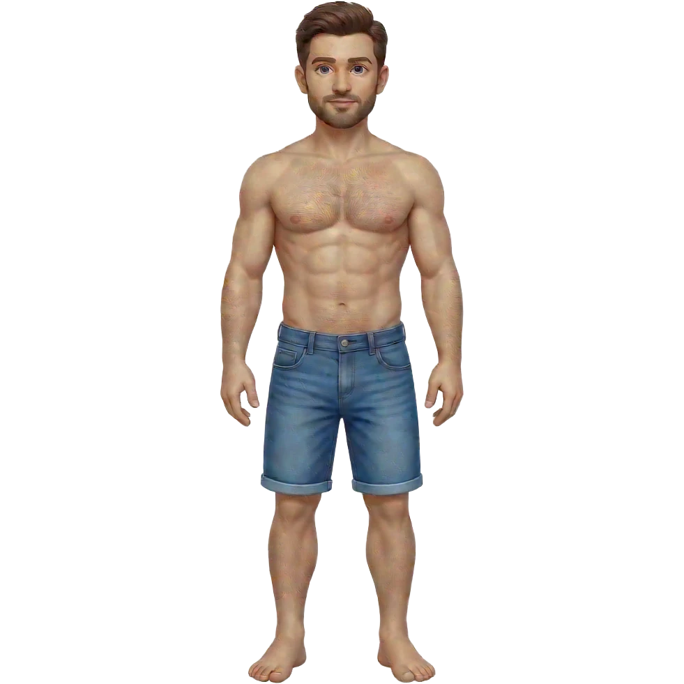 Man complete naked full body emoji