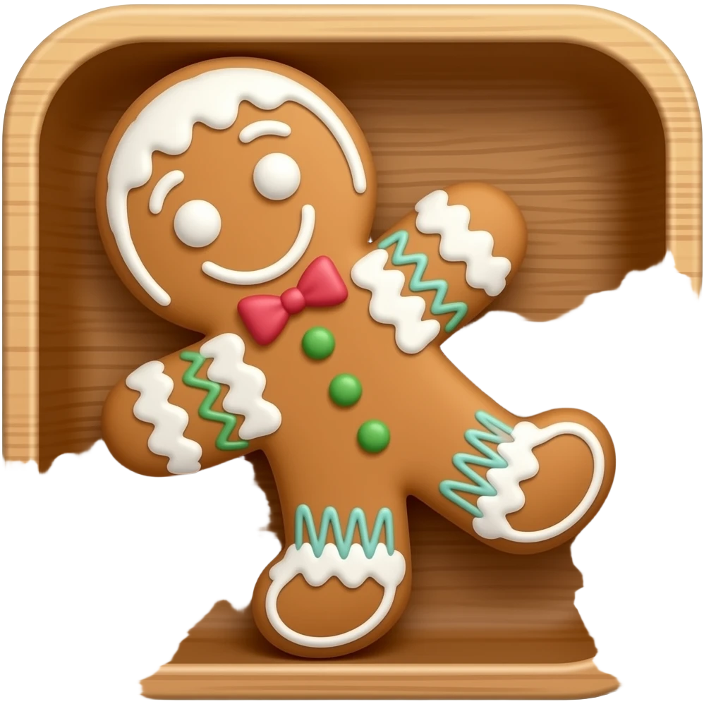 Gingerbread cookie in tray emoji