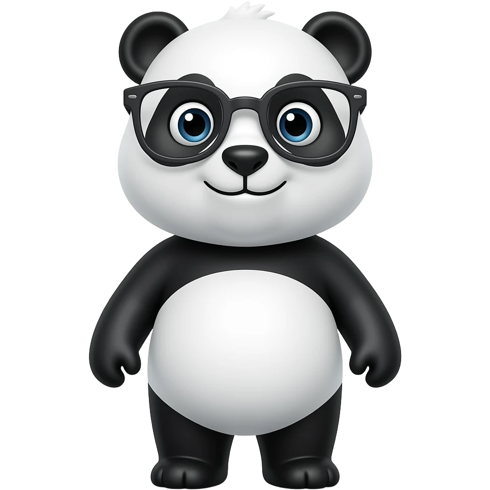 panda à lunette emoji